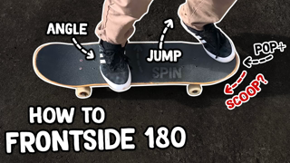 How to Frontside 180 - Beginner Skateboard Tricks Tutorial (Slow Motion)