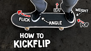 How To Kickflip - Beginner Skateboard Tricks Tutorial (Slow Motion)