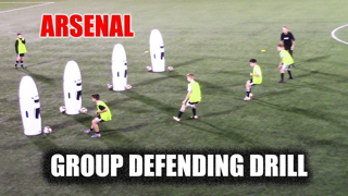 SoccerCoachTV.com - Arsenal Group Defending Drill.